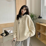 Gemütlicher koreanischen Pullover in Creme