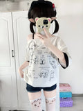 Kawaii Süßes T-Shirt im Harajuku Stil mit manga-Print