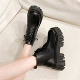 Chunky Schwarze Ankle Boots für gothic style