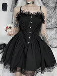 Lolita Gothic Spitze A-Linie Korsettkleid