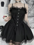 Lolita Gothic Spitze A-Linie Korsettkleid