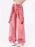 Pink Cargo Jeans Y2K Oversize Damen