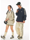 90er Jahre Sport Streetwear jack in Beige und Schwarz für Frauen