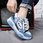 Stylische E-Girl Sneaker in Blau mit dicker Sohle