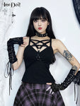 Gothic Trägertop mit Pentagramm - Ärmellos & Punk-Stil