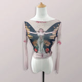 Butterfly Print Longsleeve perfekter Look e-gir