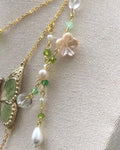 Halskette im Fairycore-Stil grüner Schmetterlingsanhänger