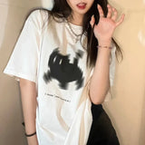 Ästhetisches Egirl Kurzarm-T-Shirt mit Statement-Print