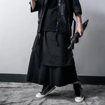 Unisex Techwear-Hose im Gothic-Stil mit Weitem Bein