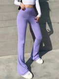 Soft Girl-Hose aus violettem Stoff