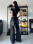 Oversize Grunge Jeans in Schwarz für Damen