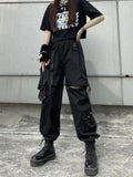 Damen Techwear-Cargohose mit Oversize-Taschen im Gothic-Stil