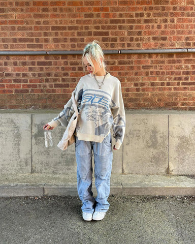 Damen-Pullover im E-Girl-Stil mit Kreativem Muster - Oversize-Strickmode