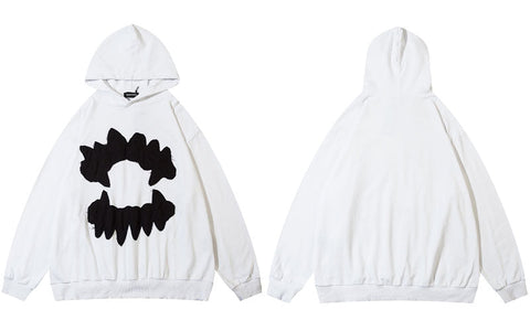 Oversize unisexe schwarzer Grunge-Style Hoodie