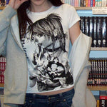 Anime Streetwear O-neck 90s Misa Tops Women Harajuku Clothes