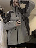 Gorpcore Technikjacke für Damen Oversize Windbreaker