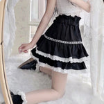 Schwarz-weiße hohe japanische Gothic Lolita-Stilrock