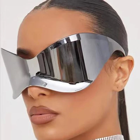 Futuristische Y3K Shield Sonnenbrille für Fraue