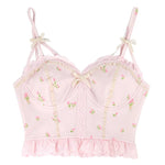 Zauberhaftes Soft-Girl Spitzen-Top in Rosa mit Lolita Flair