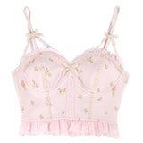 Zauberhaftes Soft-Girl Spitzen-Top in Rosa mit Lolita Flair