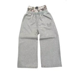 Y2K Fashion Übergroße Beige Sweatpants mit Streife