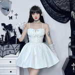 Weißes Lolita-Gothic-Kleid  kurz  2-teilig