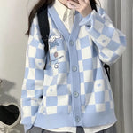 "Pastellfarbenes Kawaii-Strickjacke im Y2K-Stil mit Cinnamoroll-Motiv"