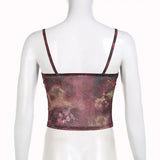 Florales Y2K Cami-Top für Damen - Ästhetischer Vintage-Stil