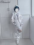 Transparente Y3K Mechanical Style Organza Jacke für Subkultur-Mädche