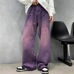 Violette Y2K Waschlaufhose große vordere Taschen mit Reißverschluss