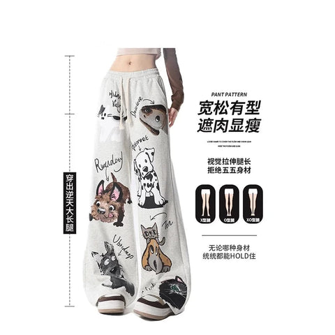 Bequeme Soft-Girl Jogginghose mit süßem Hundeprint
