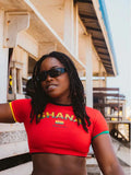 Crop Top Ghana rot oder grün Stil Y2K