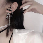 Gothic-Stil Ohrringe Kreuz Anhänger