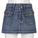 Y2K Aesthetic Vintage Jeansrock - Trendiger Minirock im Denim-Look