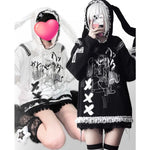 Hoodie im japanischen Subkultur-Stil mit anim-Motiven