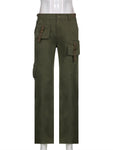 Grüne Khaki Cargo-Hose im Fairy-Grunge style