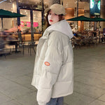 E-girl Stylische Winterjacke mit Kapuze für Frauen im Oversize-Look