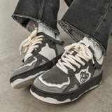 Y2K Chunky Sneakers in Grau & Schwarz Perfekt für edgy Looks und alternative Mod