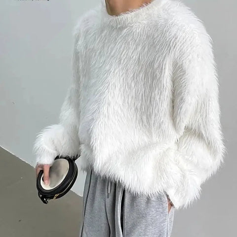 Weiches Plüsch-Pullover im Koreanischen Stil
