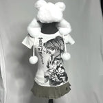 Anime Streetwear O-neck 90s Misa Tops Women Harajuku Clothes