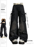Schwarze Gothic Cargo-Jeans im Grunge-Look der 90er