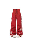 Bequeme Weinrote Sweatpant Streetwear Y2K Hohe Taille