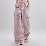 Rosa Y2K Cargo-Hosen mit Oversize-Schnitt