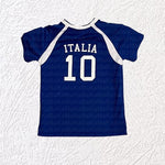 Kurzarm-Crop-Top Italienische Flagge Y2K Style Fußball T-Shirt