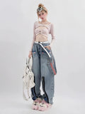 Y2K Weite Jeans mit Sternen-Muster