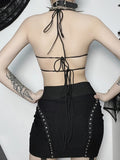 Gothic Spitzen-Crop-Top im Schmetterlingsdesign