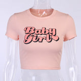 Top Y2k Babygirl Druck Frau Rosa