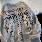 Gothic-Pullover mit Motiv Fairy Grunge Stil für Damen