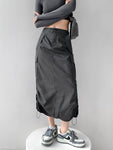 Y2k Cargo Grey Long Skirt