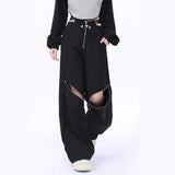 Y2K Streetwear High-Waist Cargohosen mit Hollow-Out Design